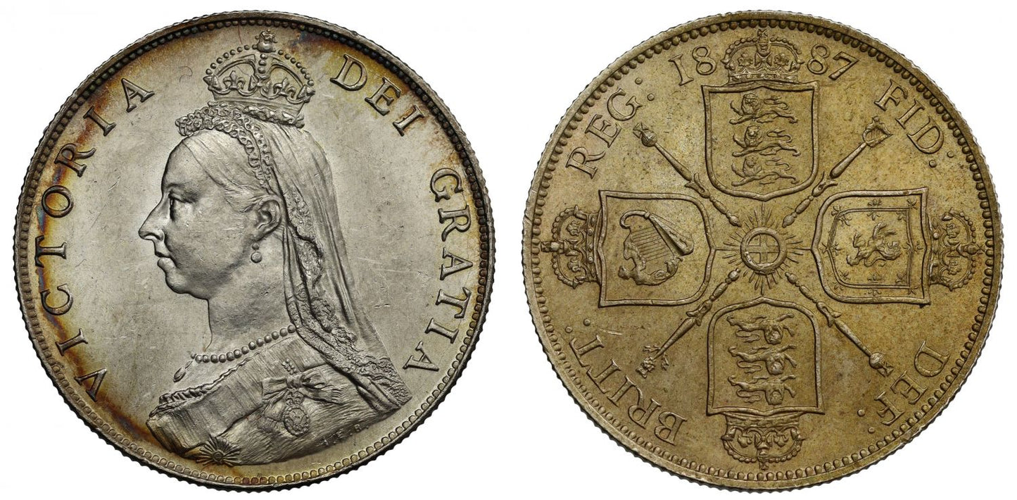 Victoria 1887 Florin, Golden Jubilee issue MS64, Davies 811 2/A