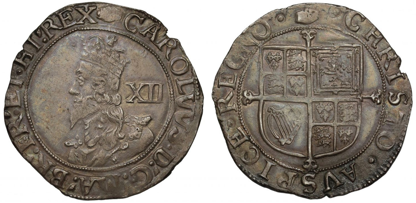 Charles I Shilling, Tower Mint Group F, bust type 3, CAROLVVS error in legend