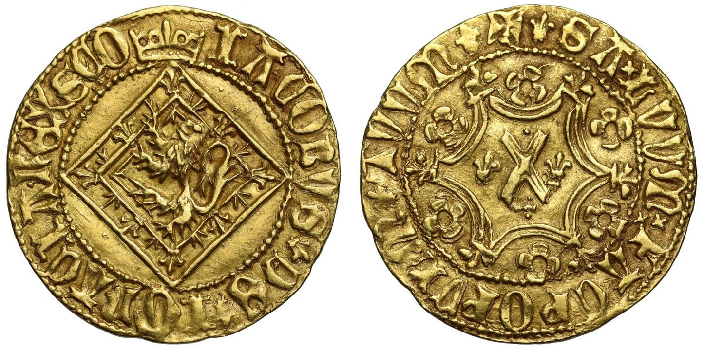 Scotland, James I Demy type II, large open quatrefoils, ex Oman