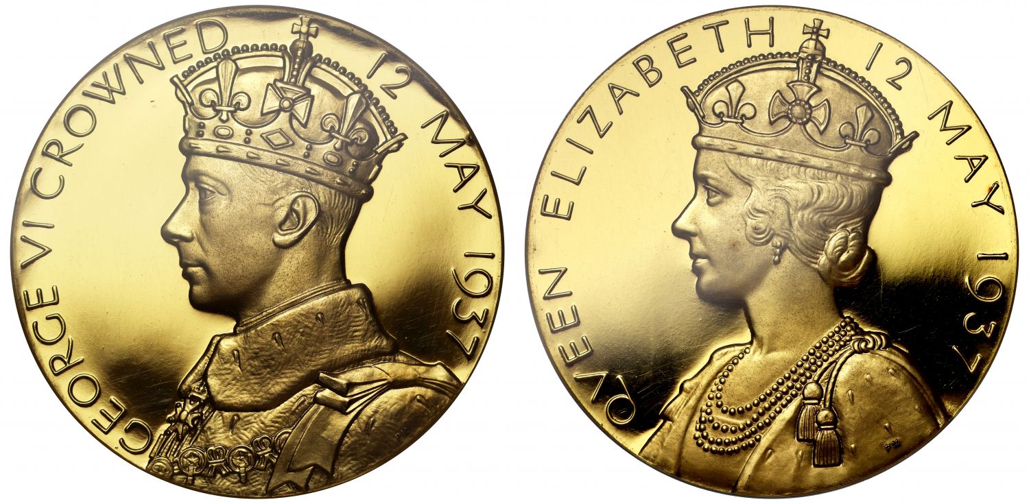 Coronation of George VI, 1937, Large Gold Medal, PF63 UCAM.