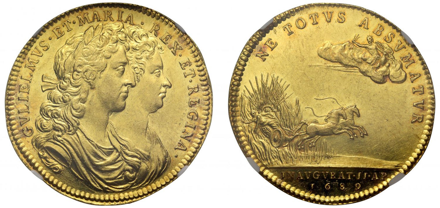 Coronation of William & Mary, 1689, gold Medal, MS61, ex Cope collection
