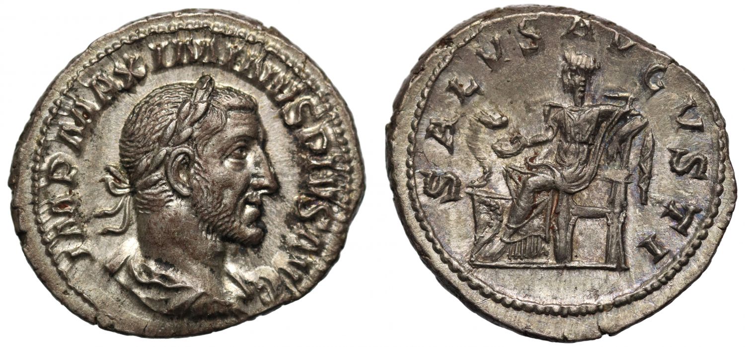 Maximinus I, Silver Denarius, Attempted Assassinations Survived.