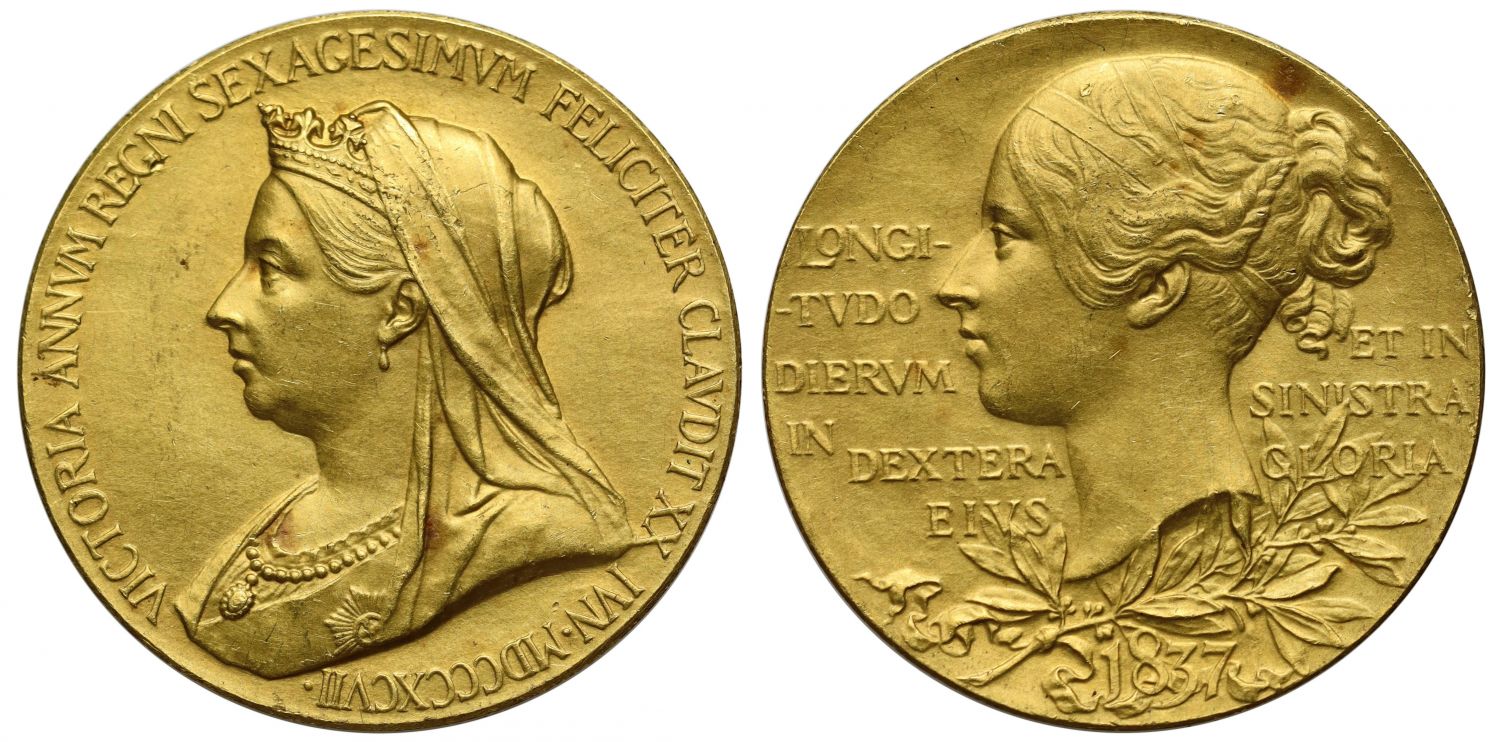 Diamond Jubilee of Queen Victoria, 1897, gold medal.