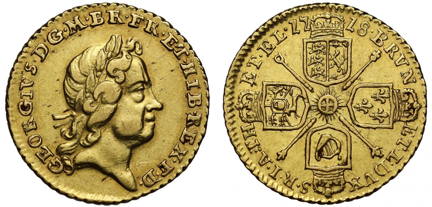 George I 1718 Quarter-Guinea, one year only issue