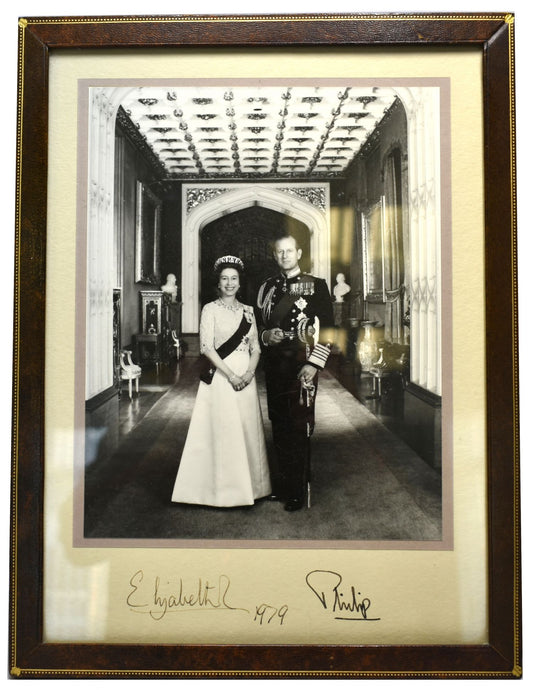 HM The Queen and the Duke of Edinburgh, 1979 signed Portrait Photograph