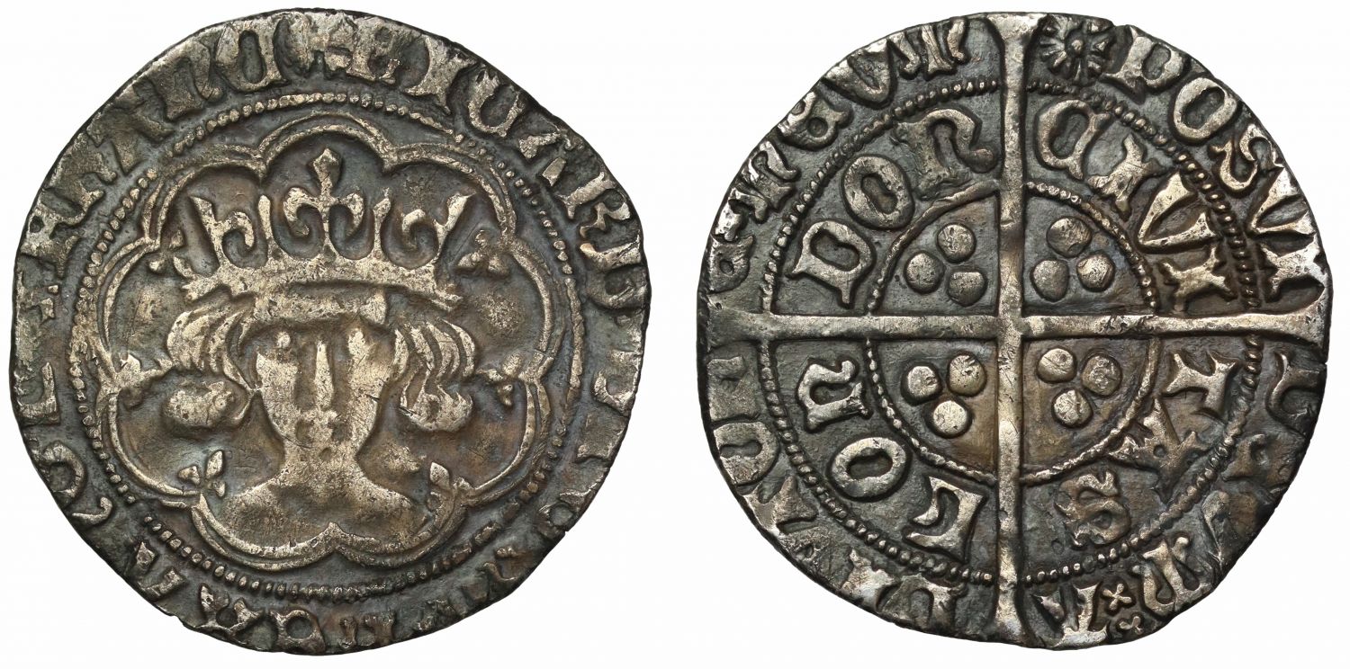 Richard III Groat, London, type III, initial mark sun and rose