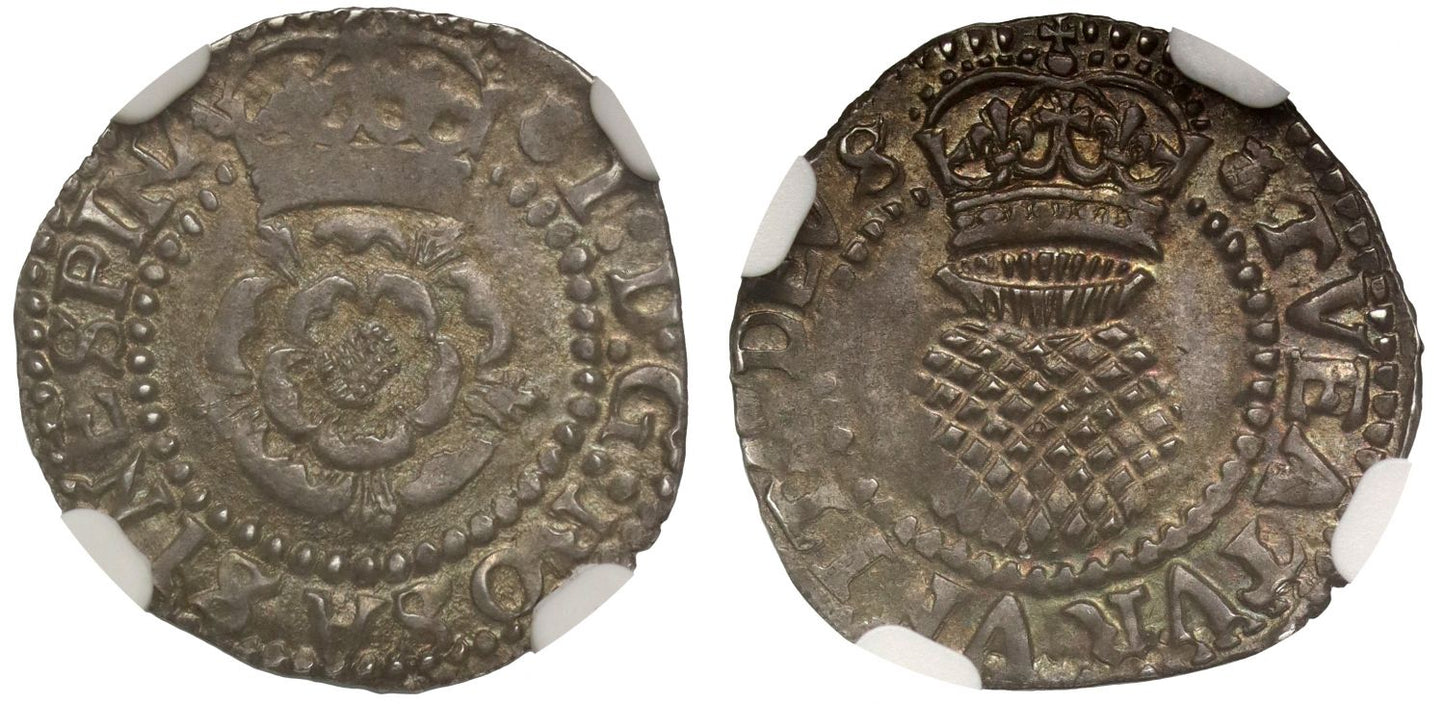 James I Halfgroat, 3rd coinage, mm thistle MS65 high grade
