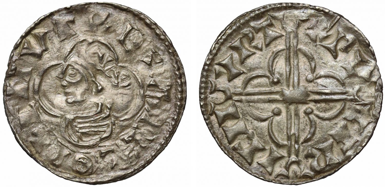 Canute Penny, Quatrefoil type, Hertford mint, Wulfric