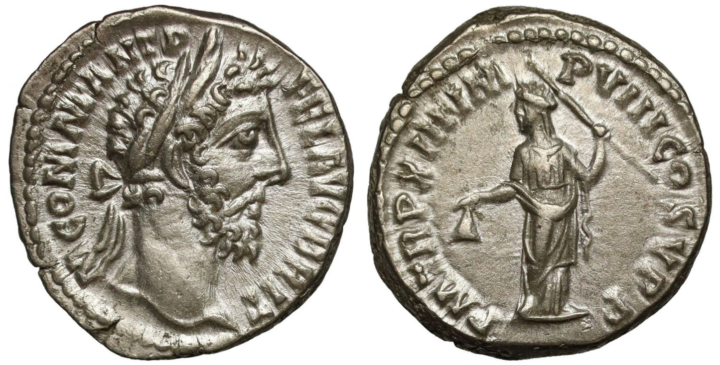 Commodus, Silver Denarius, with AVG BRIT legend, Libertas.