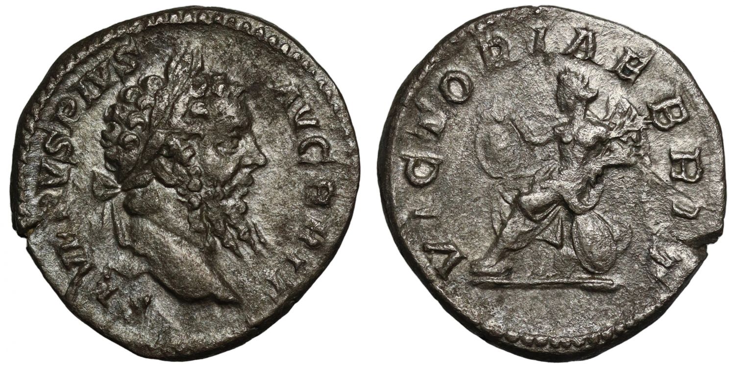 Romano-British Interest, Septimius Severus, Silver Denarius, Victory over Britain.