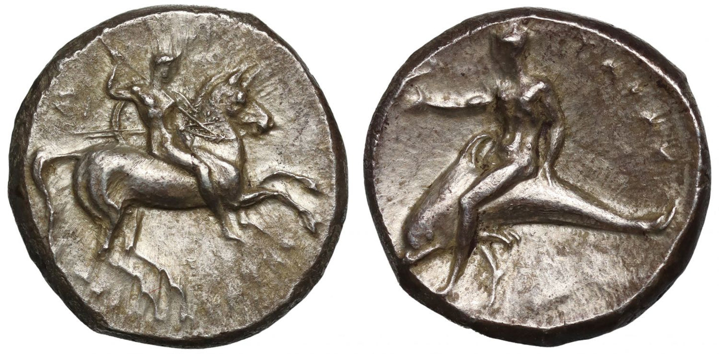 Calabria, Tarentum, Silver Nomos, c. 280-272 BC.
