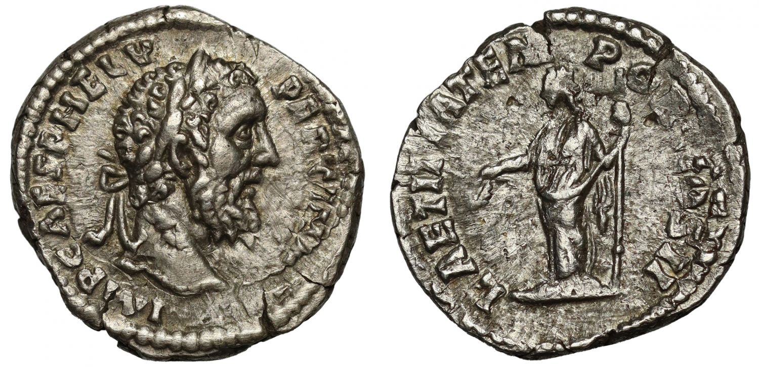 Romano-British Interest, Pertinax, Silver Denarius, Laetitia.