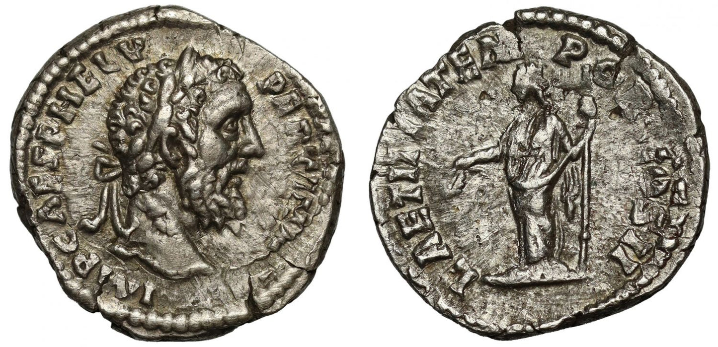 Romano-British Interest, Pertinax, Silver Denarius, Laetitia.