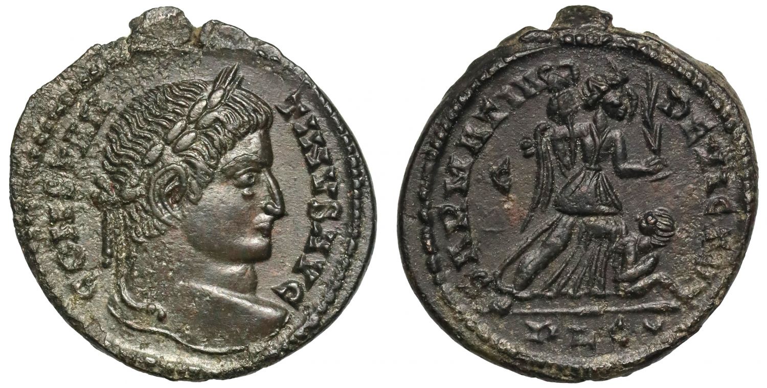 Constantine I, Bronze Follis, Lugdunum, SARMATIA DEVICTA, one of the most important events in the life of Constantine, and arguably in the history of the western world.