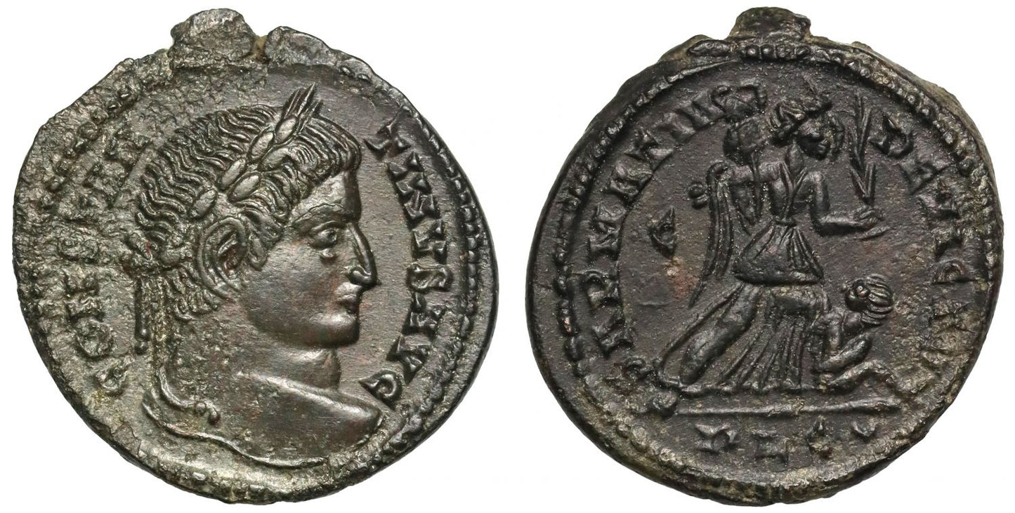 Constantine I, Bronze Follis, Lugdunum, SARMATIA DEVICTA, one of the most important events in the life of Constantine, and arguably in the history of the western world.