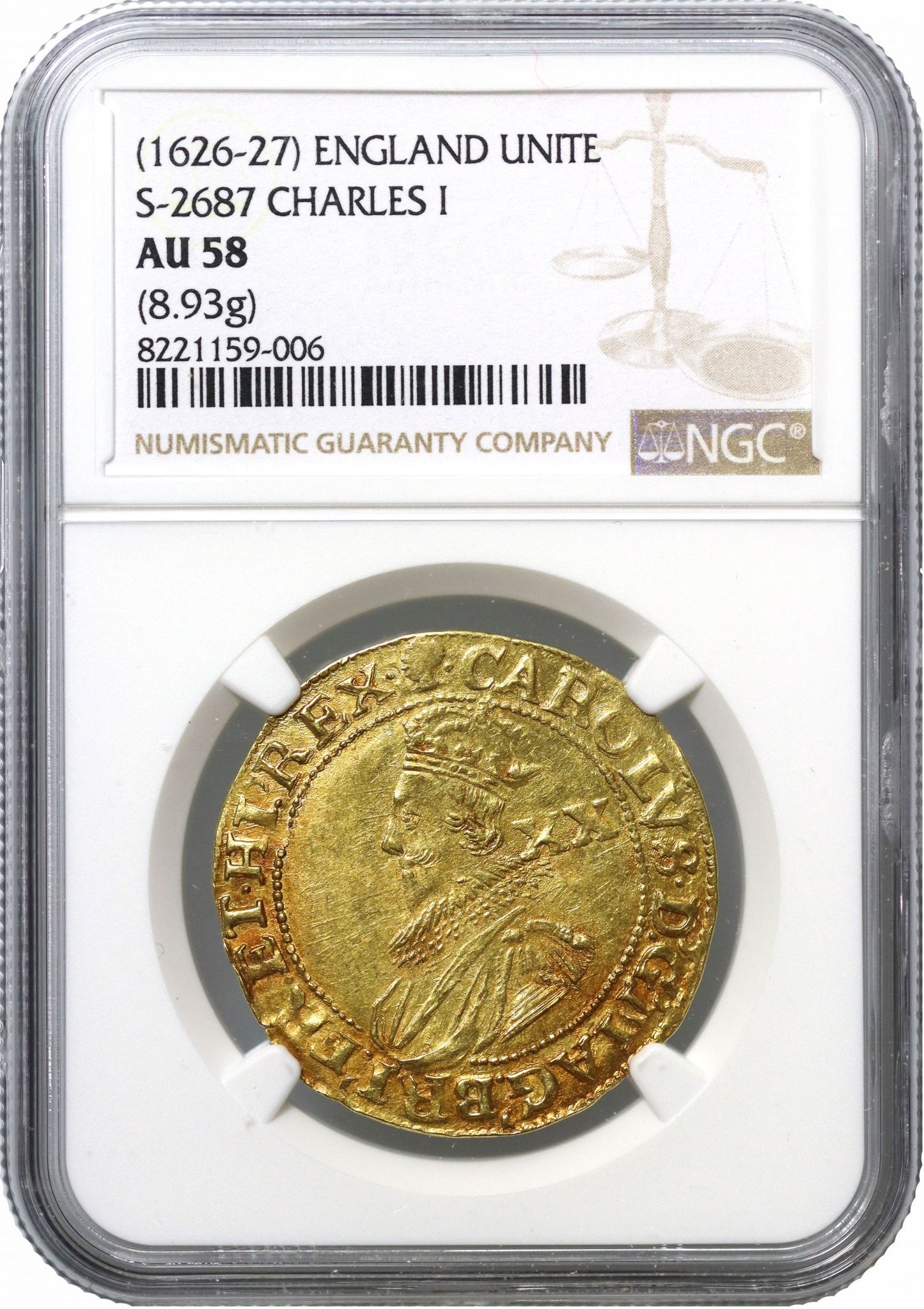 Charles I Unite, Tower mint, mm African Head, AU58