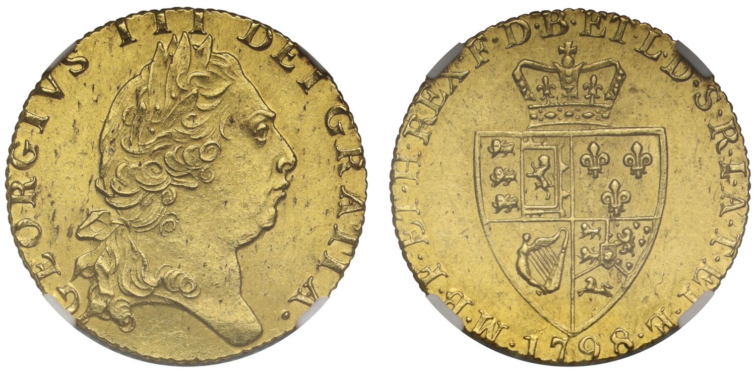 George III 1798 Guinea Spade reverse MS61