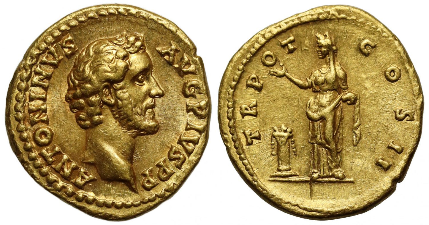 Antoninus Pius, Gold Aureus, Rome, AD 139.