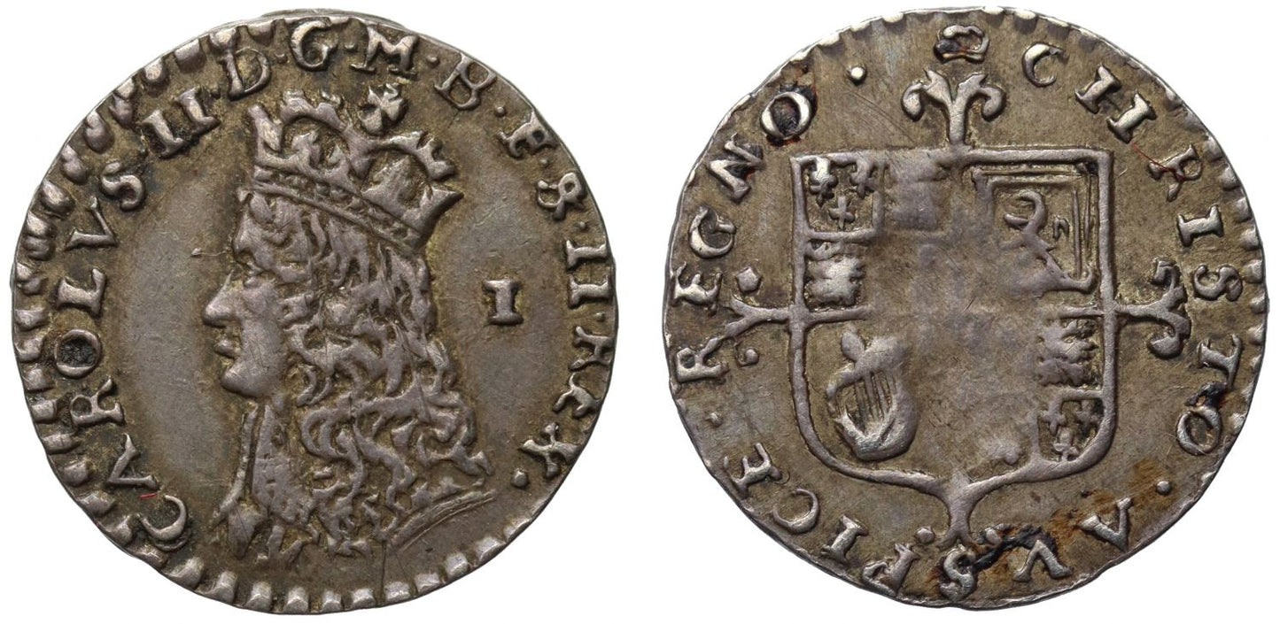 Charles II silver Penny, 1st milled issue with mark of value