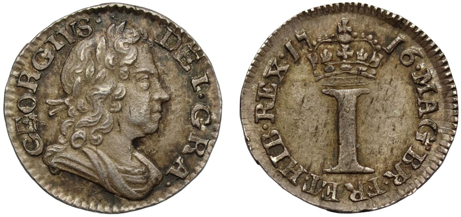 George I 1716 silver Penny, with stop after date