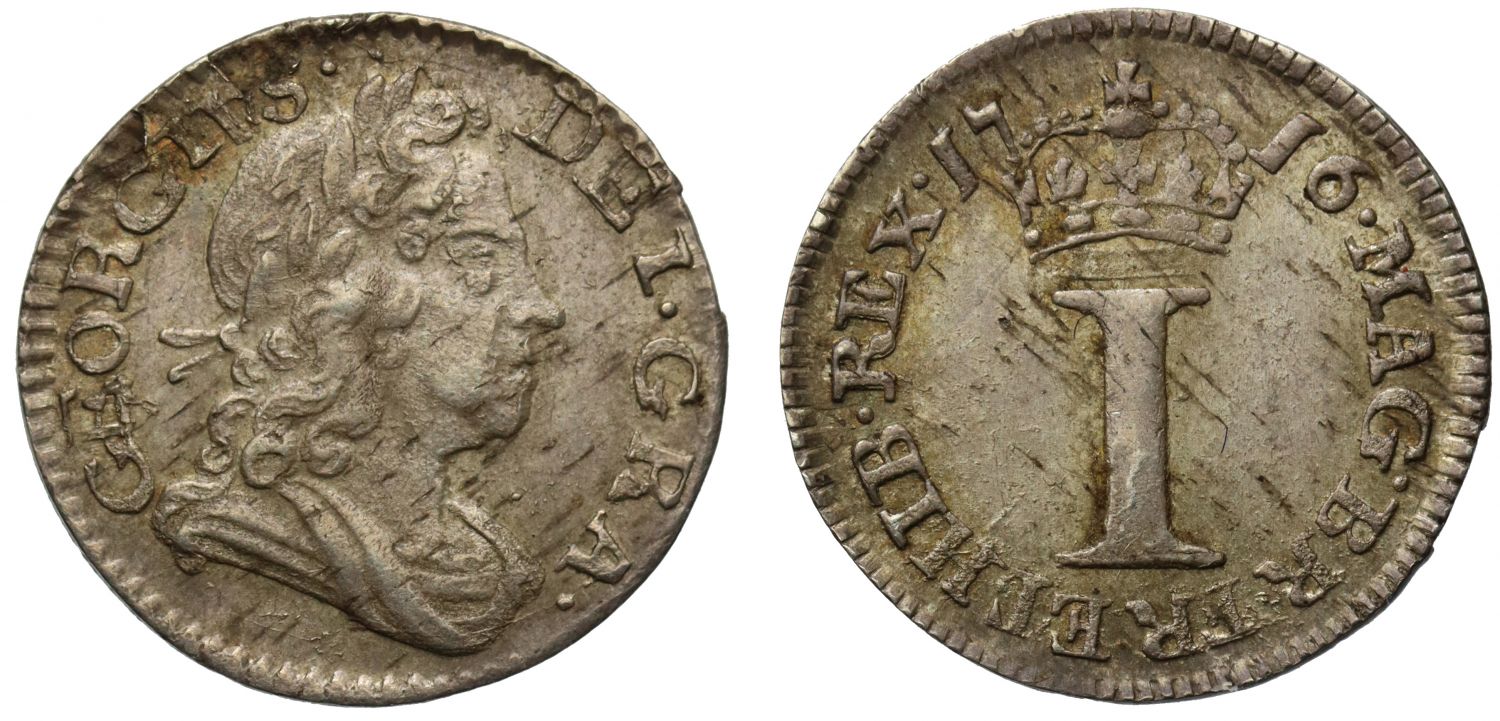 George I 1716 silver Penny with stop after date