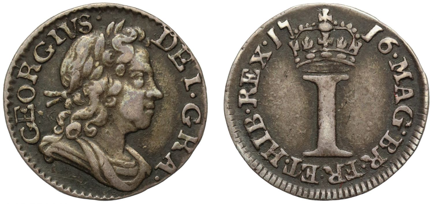 George I 1716 silver Penny with stop after date