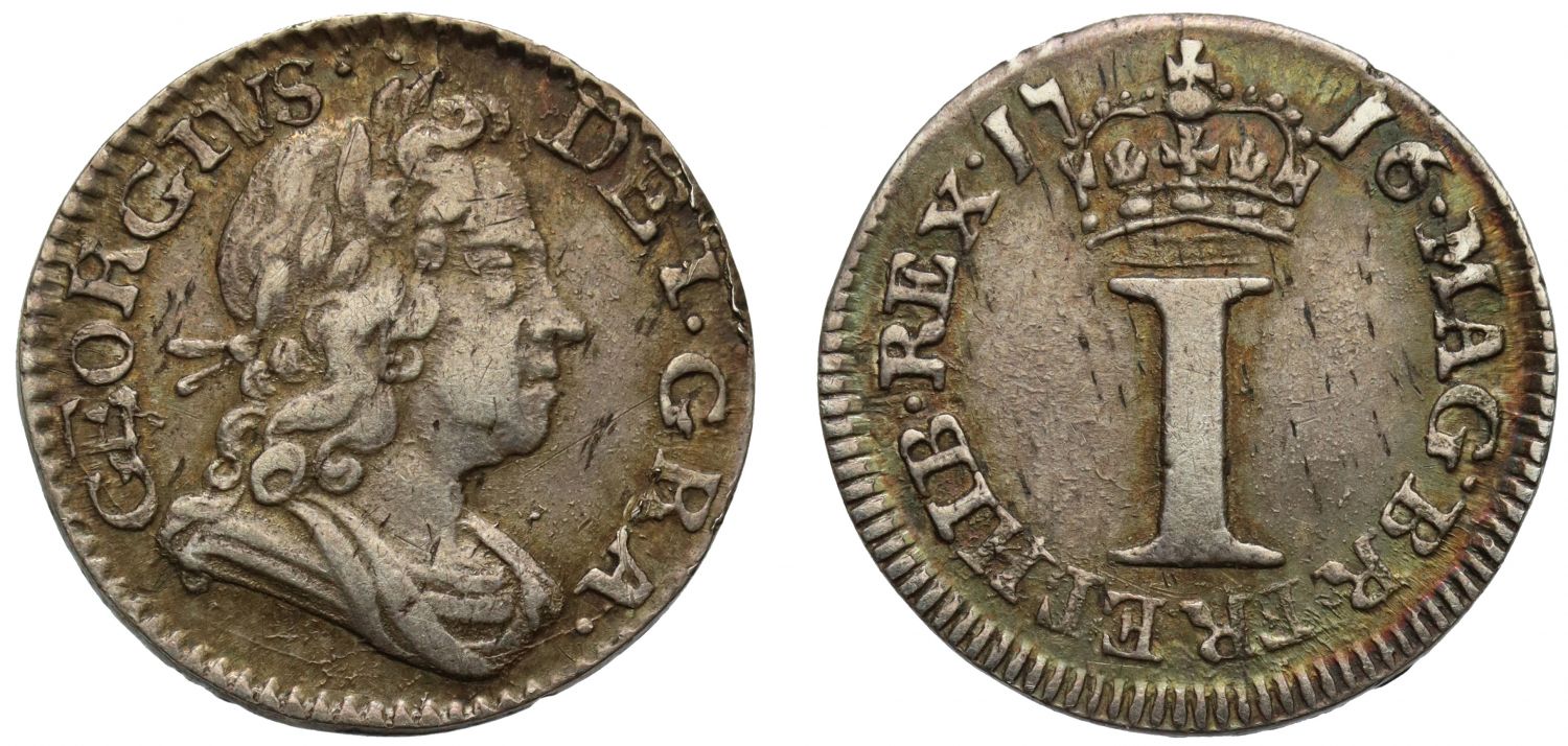 George I 1716 silver Penny with stop after date