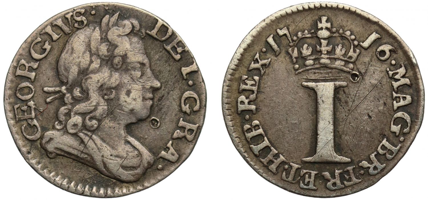 George I 1716 silver Penny with stop after date