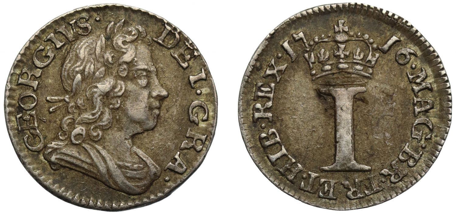 George I 1716 silver Penny with stop after date