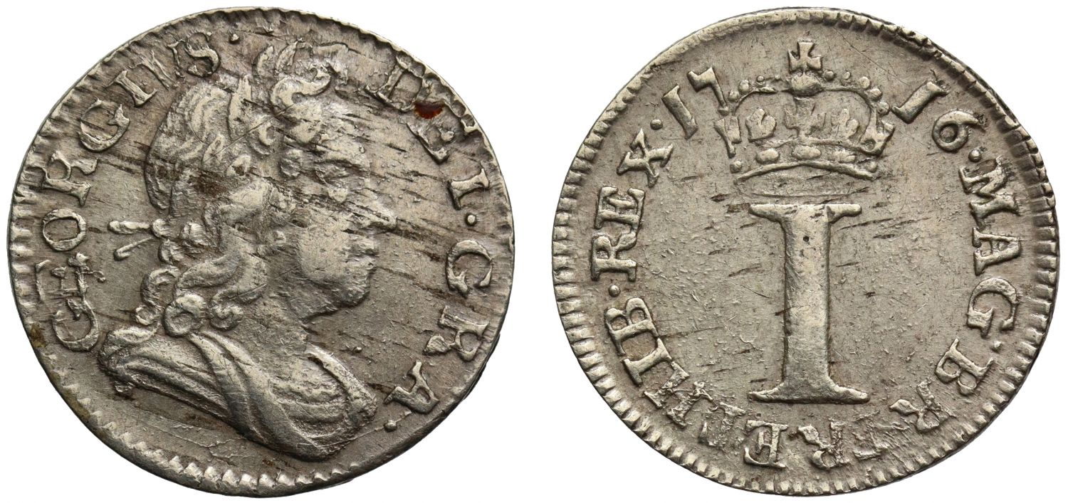 George I 1716 silver Penny with stop after date