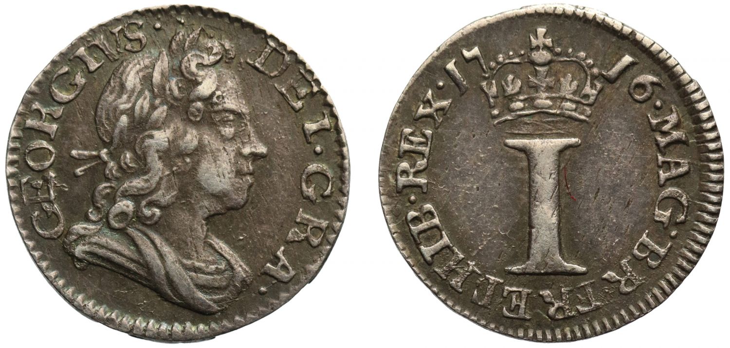 George I 1716 silver Penny with stop after date