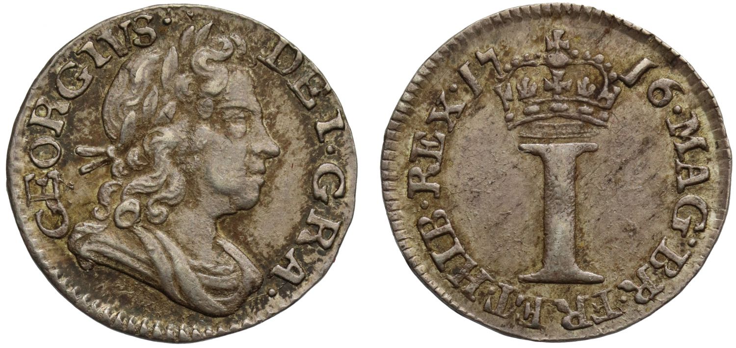 George I 1716 silver Penny with stop after date