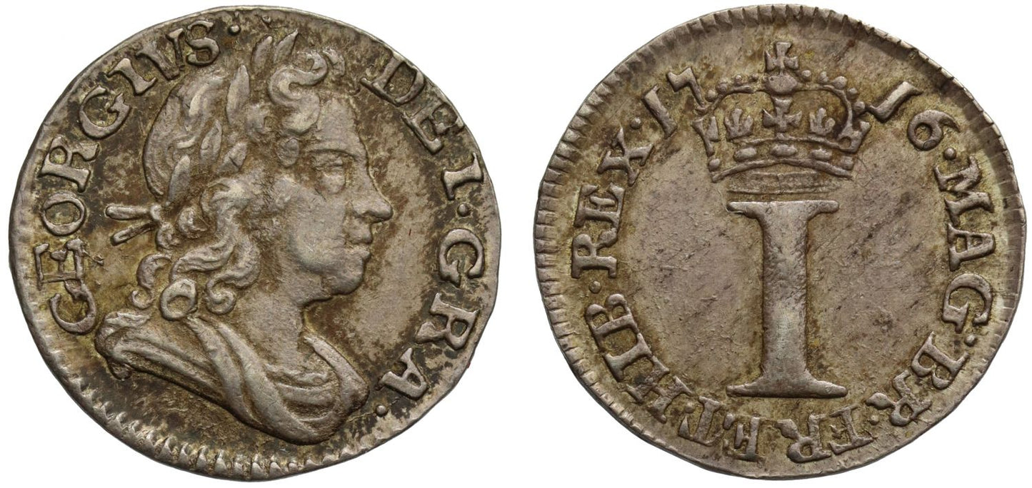 George I 1716 silver Penny with stop after date