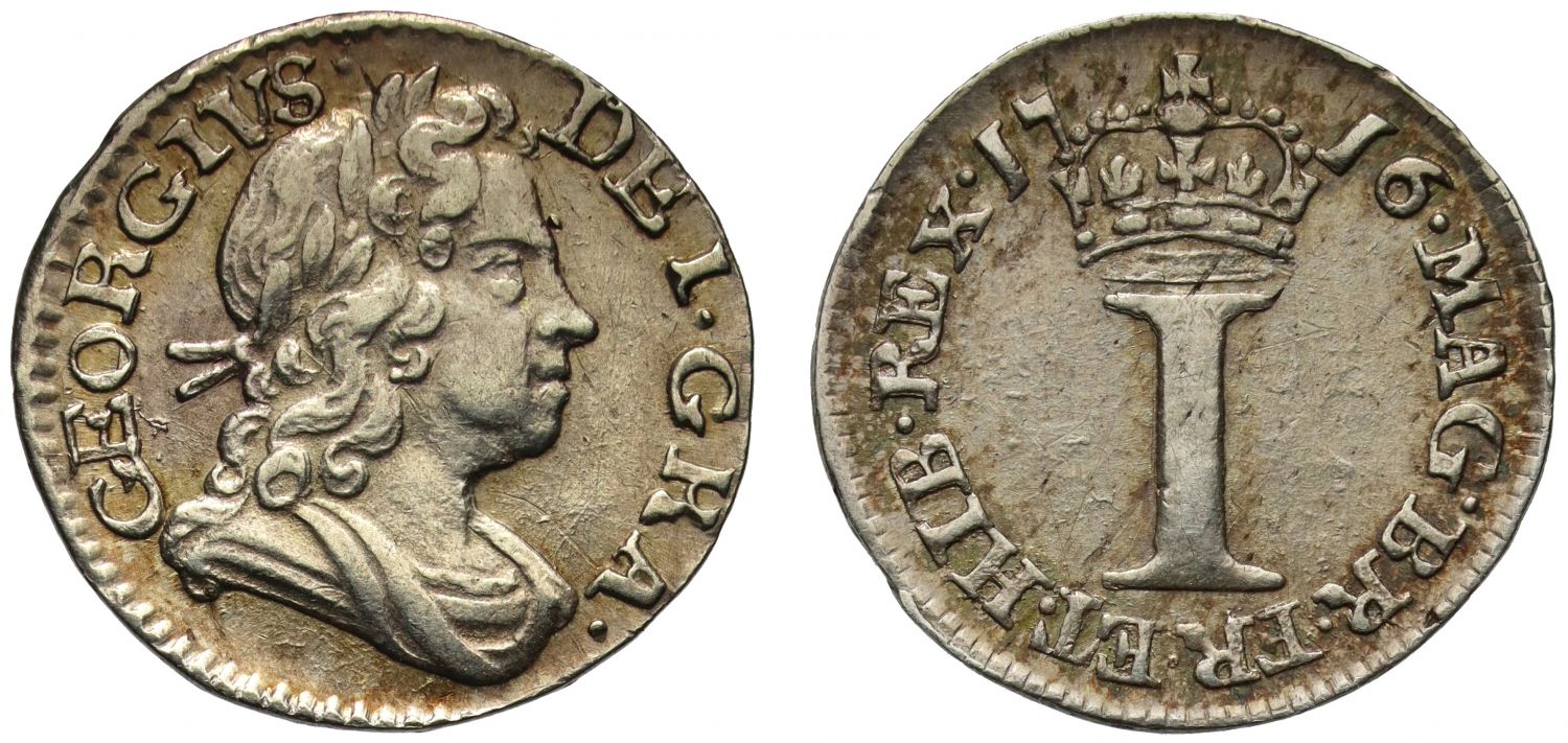 George I 1716 silver Penny with stop after date