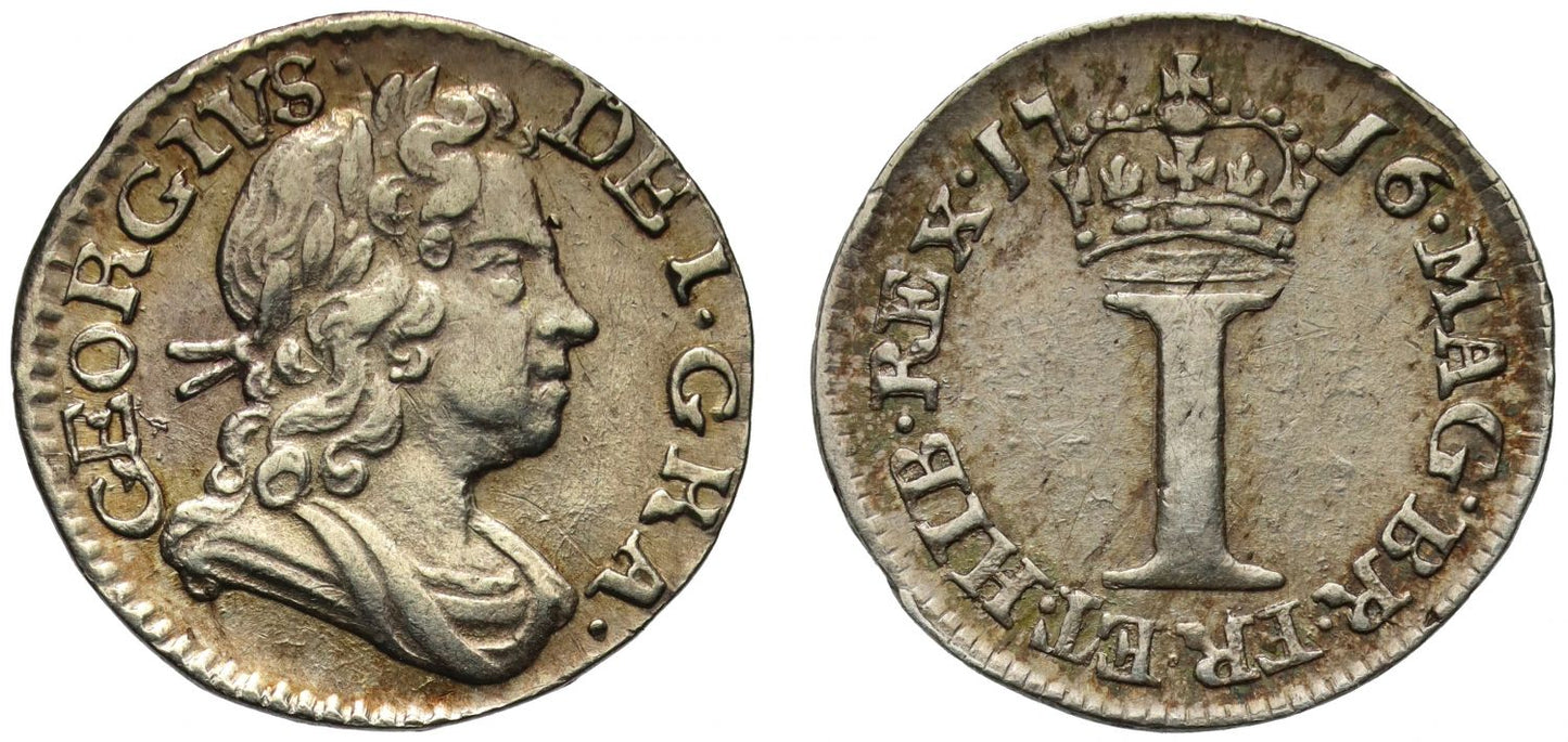 George I 1716 silver Penny with stop after date