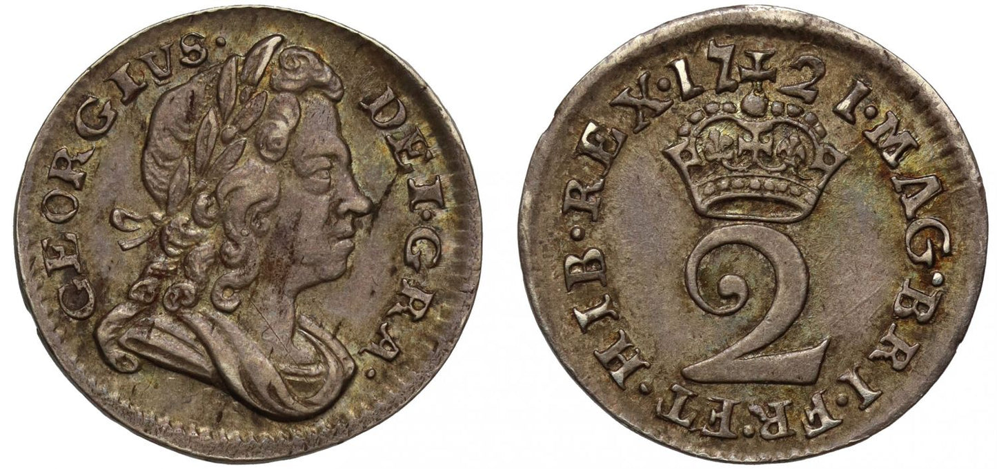 George I 1721 silver Twopence