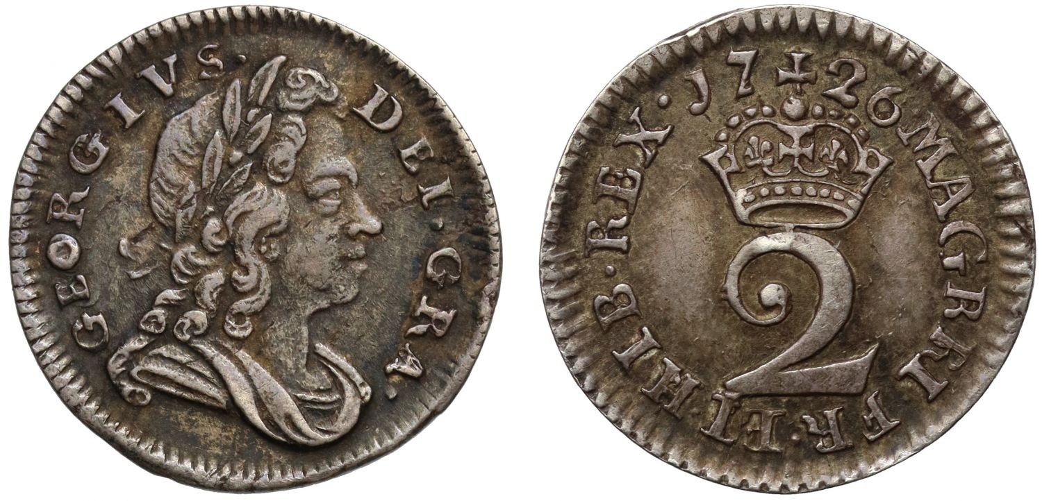 George I 1726 silver Twopence