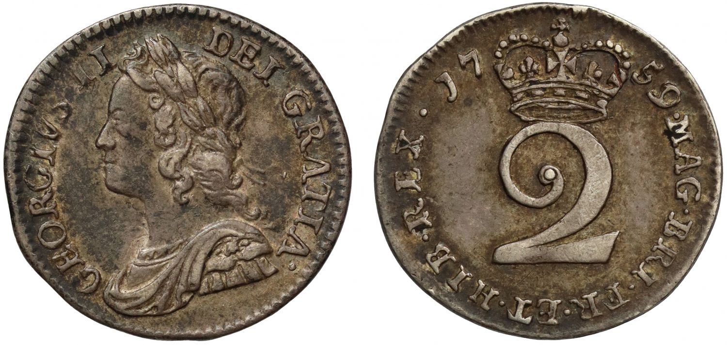 George II 1759 silver Twopence