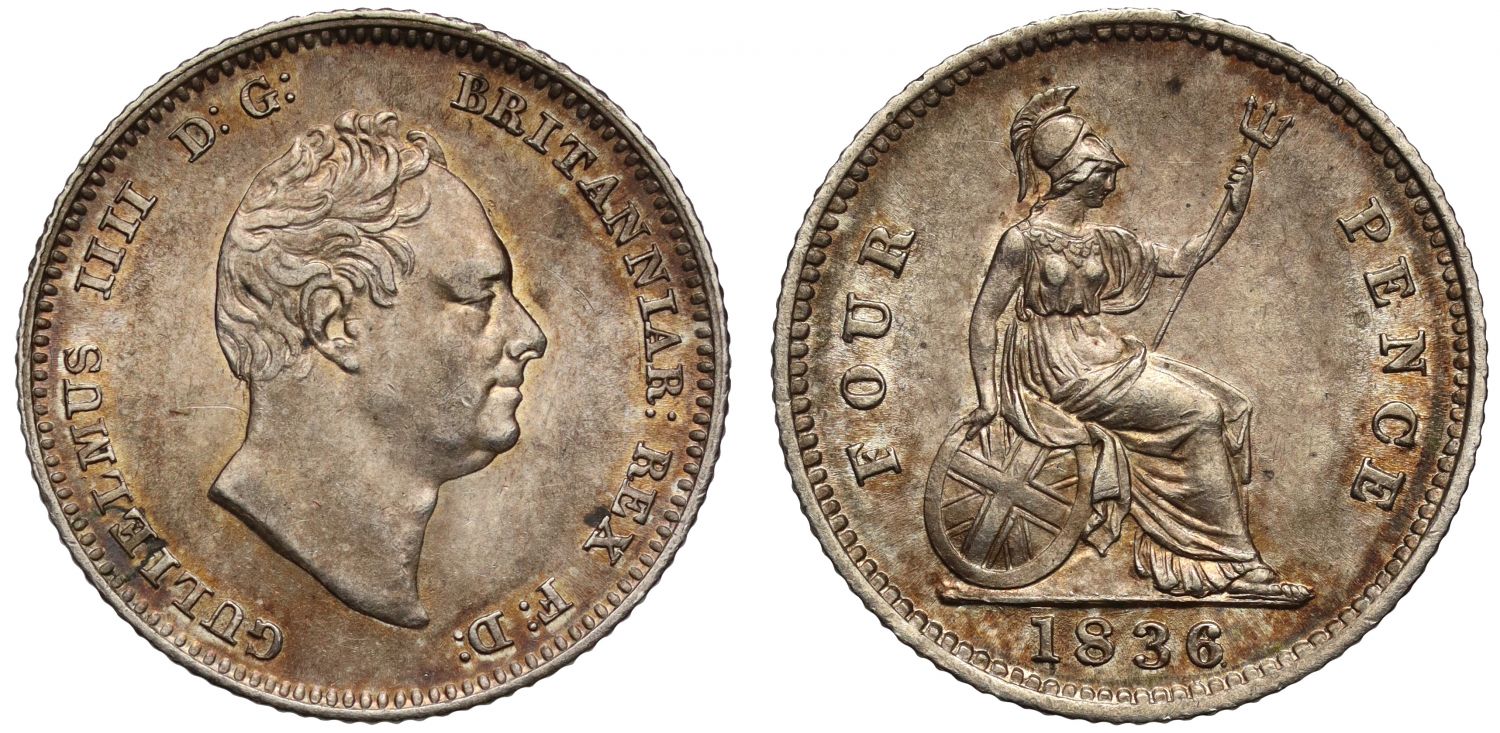 William IV 1836 silver Groat