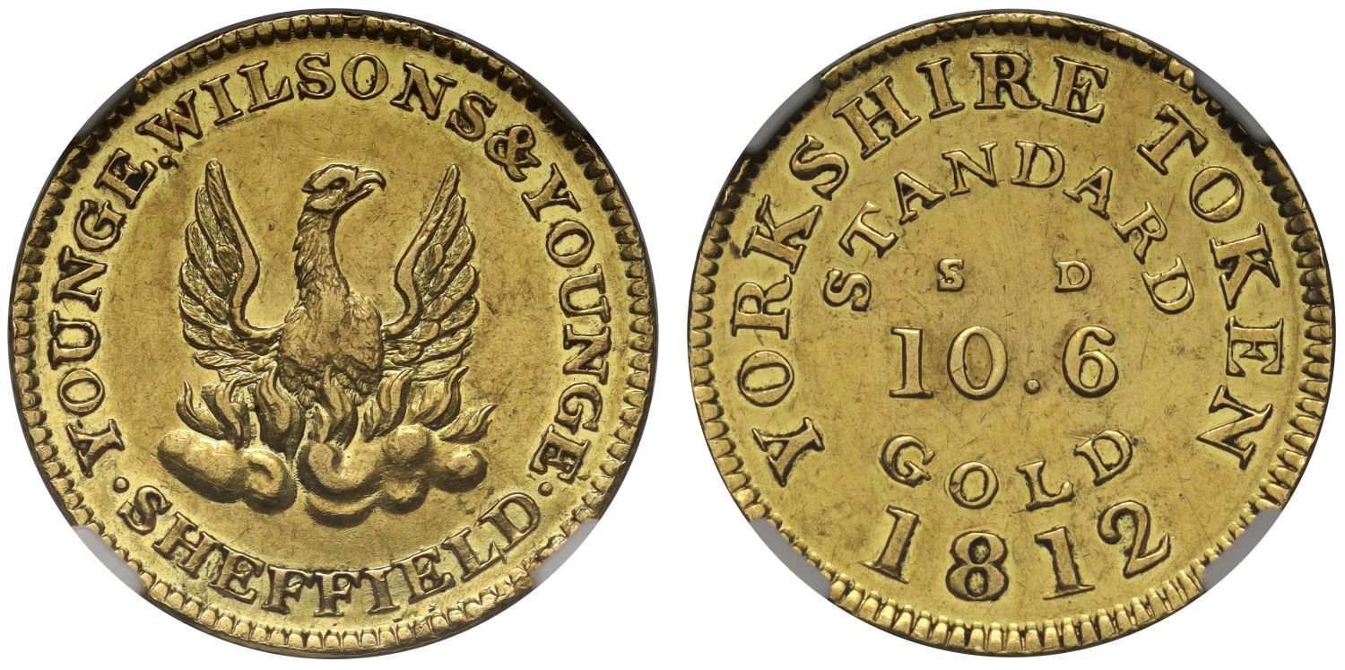 Sheffield, Younge Wilson and Younge 1812 gold Half-Guinea, AU58, ex Cope