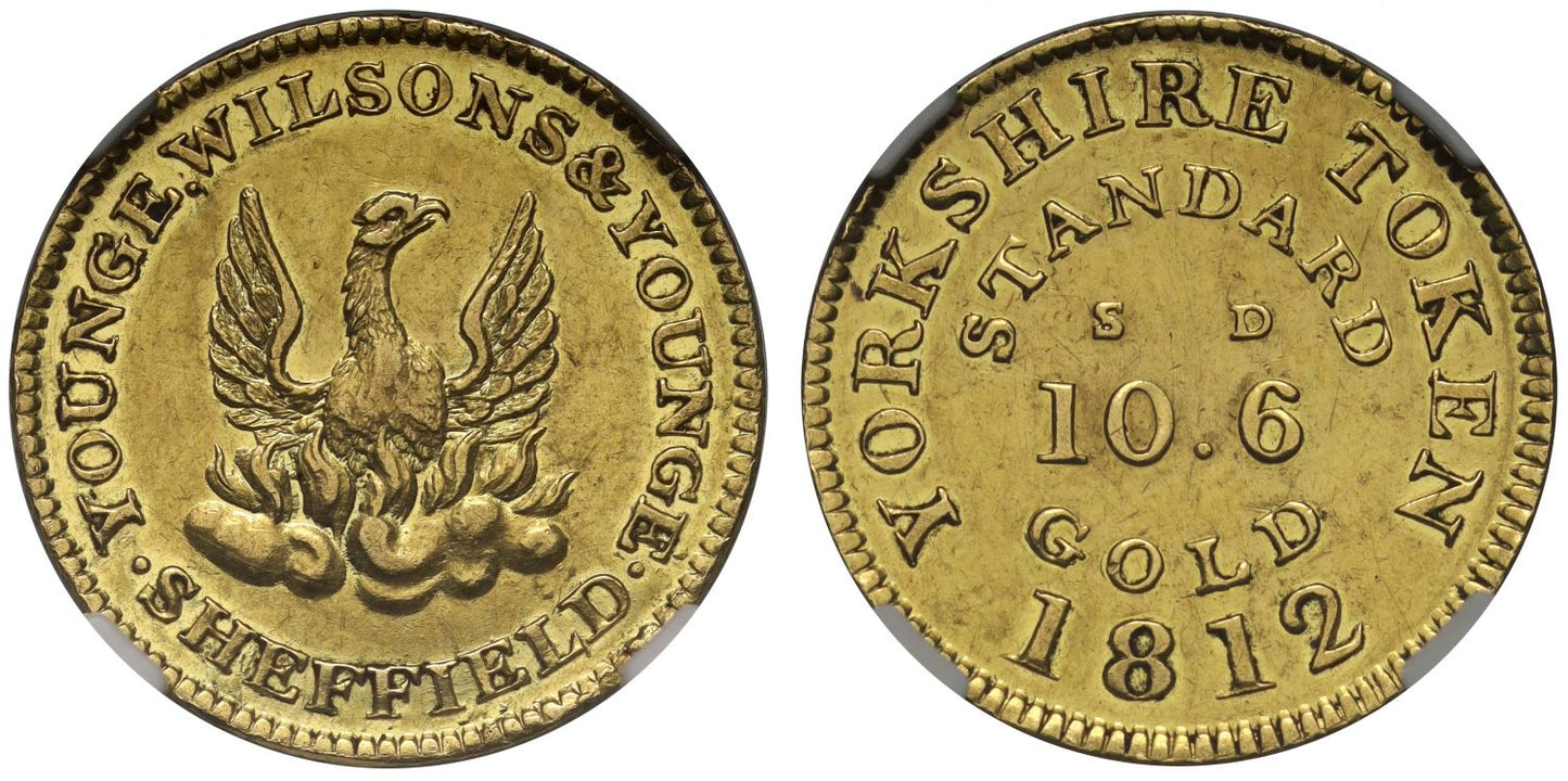 Sheffield, Younge Wilson and Younge 1812 gold Half-Guinea, AU58, ex Cope