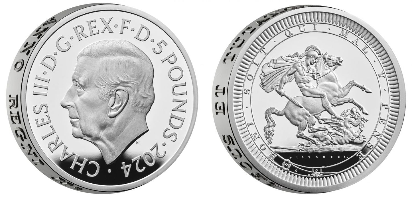 Charles III 2024 silver proof 2oz Pistrucci Crown, Great Engravers