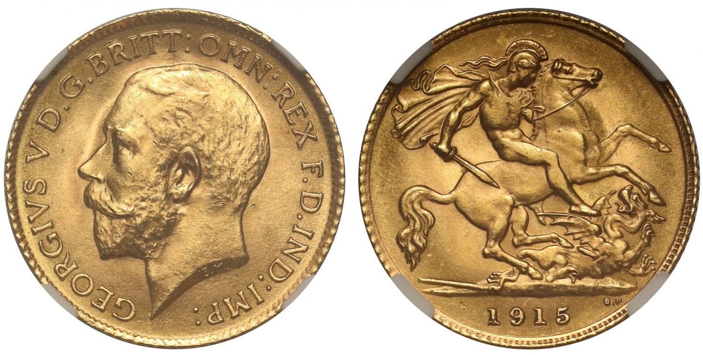 George V 1915 Half-Sovereign NGC MS65