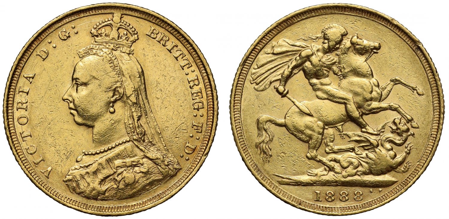 Victoria 1888 Sovereign Jubilee head, Sydney mint, DISH S8 highest rarity