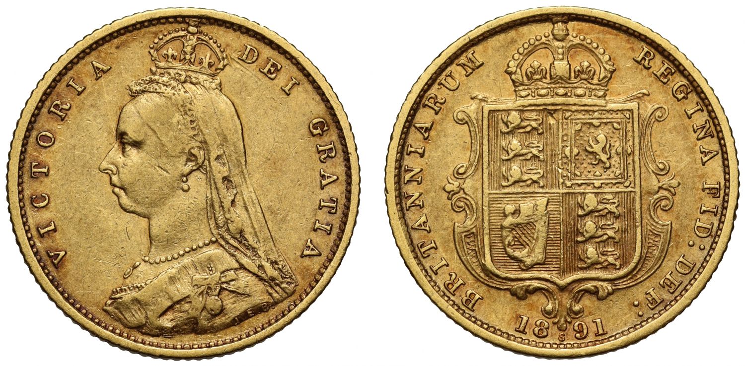 Victoria 1891 Half-Sovereign Jubilee head, Sydney mint, DISH S509