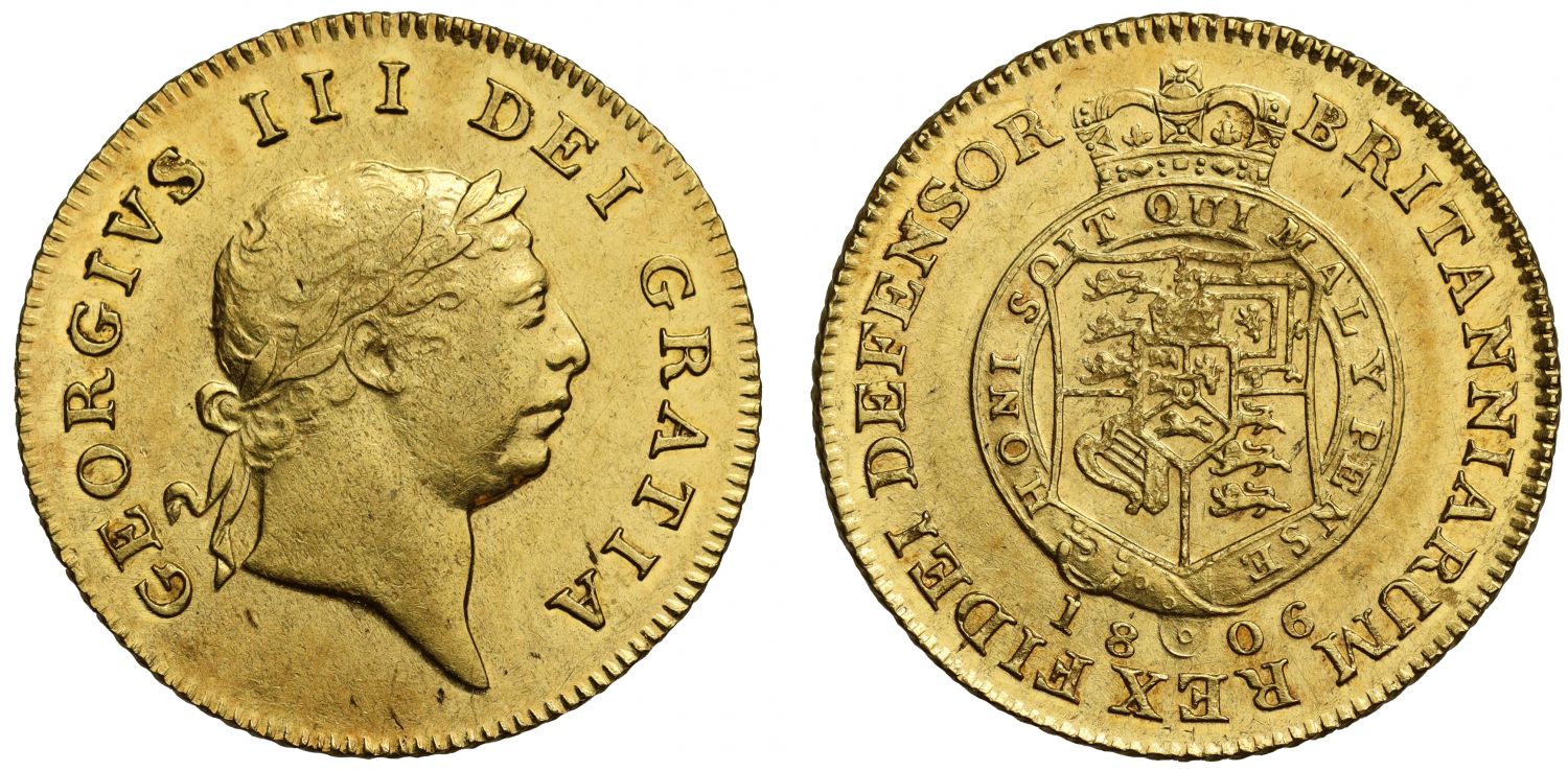 George III 1806 Half-Guinea, seventh head