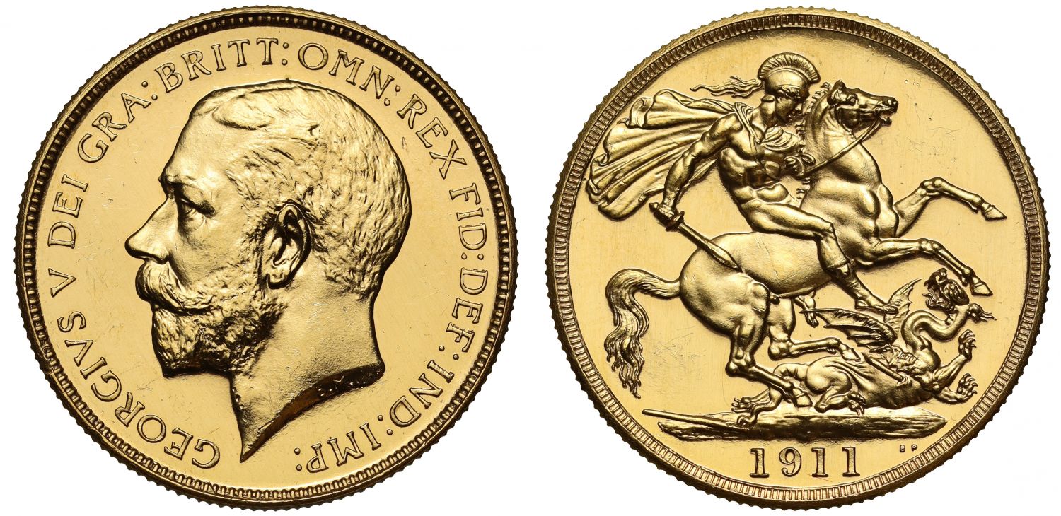 George V 1911 proof Two-Pounds, Coronation issue