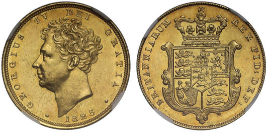 George IV 1825 Sovereign bare head NGC MS62