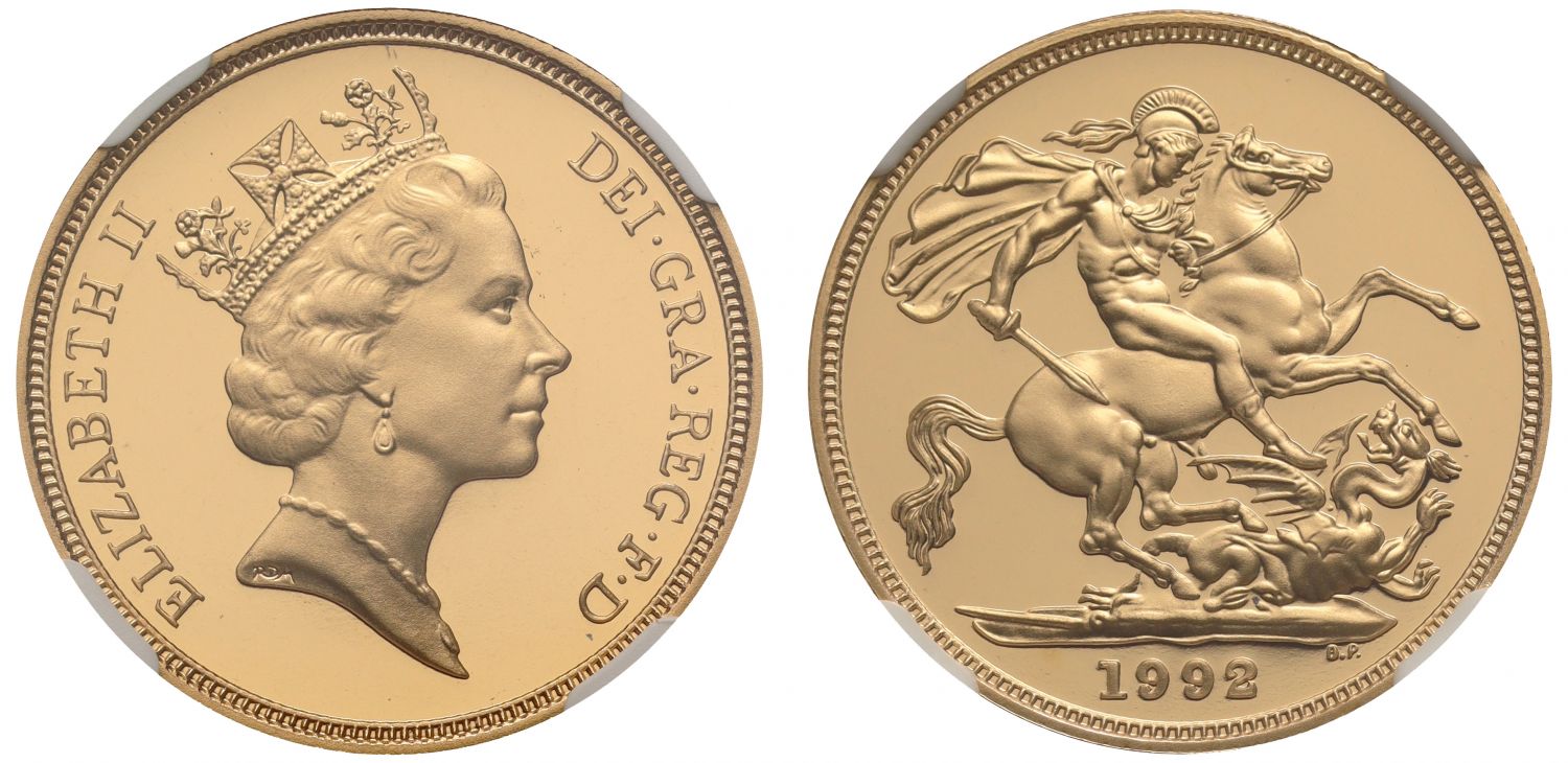 * Elizabeth II 1992 PF70 UCAM Sovereign, Maklouf portrait