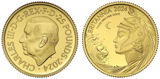 * Charles III 2024 gold proof 1/4oz Britannia